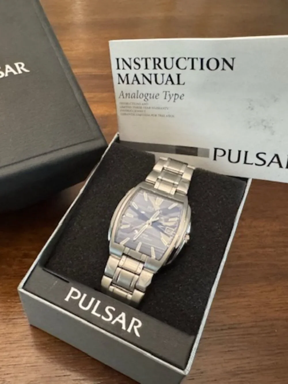 Pulsar Men's Stainless Steel Black Dial Watch